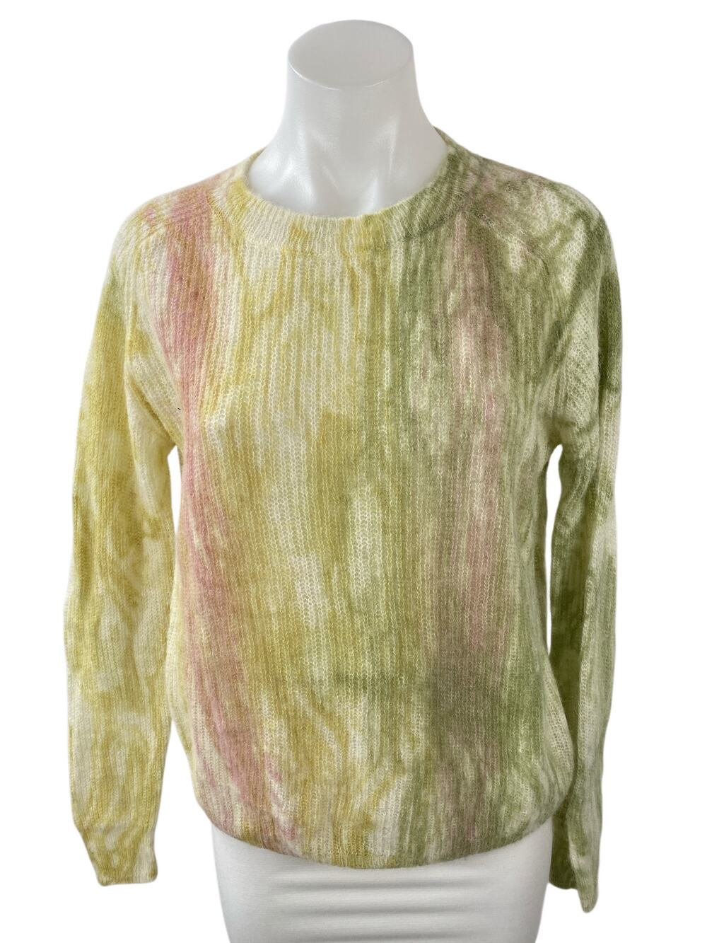 Zara Women's Alpaca Wool Tie Dye Crew Neck Long Sleeve Sweatshirt Sweater Top M